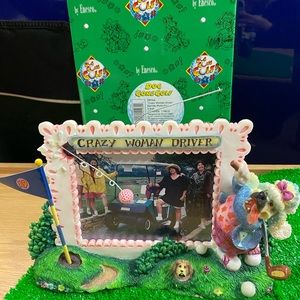 New in box Enesco dog golf picture frame